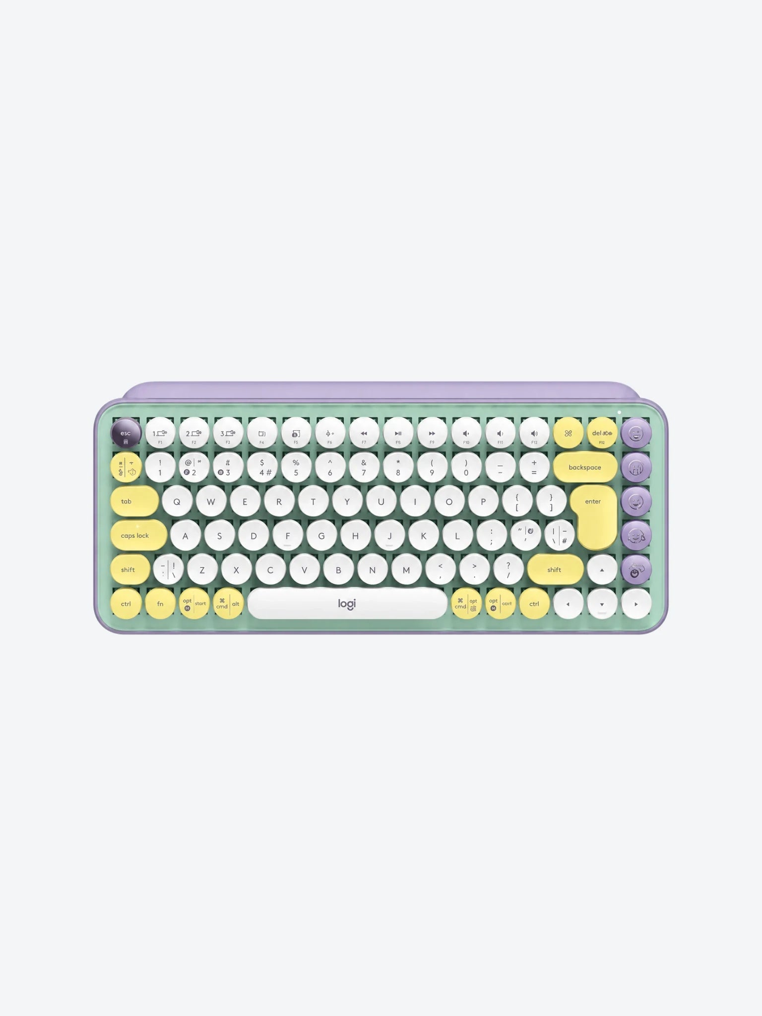 Teclado Logitech Pop Keys Inalambrico USB Bluetooth Ergonomico Mecanico Color Lila con Menta