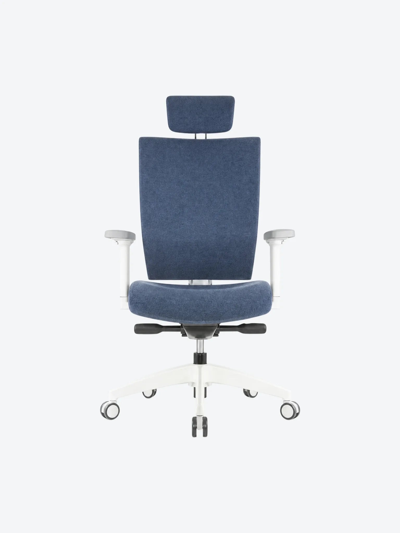 Silla MOT-001A-WH Ergonomica De Tela Color Azul con Respaldo a Rayas Blancas-1