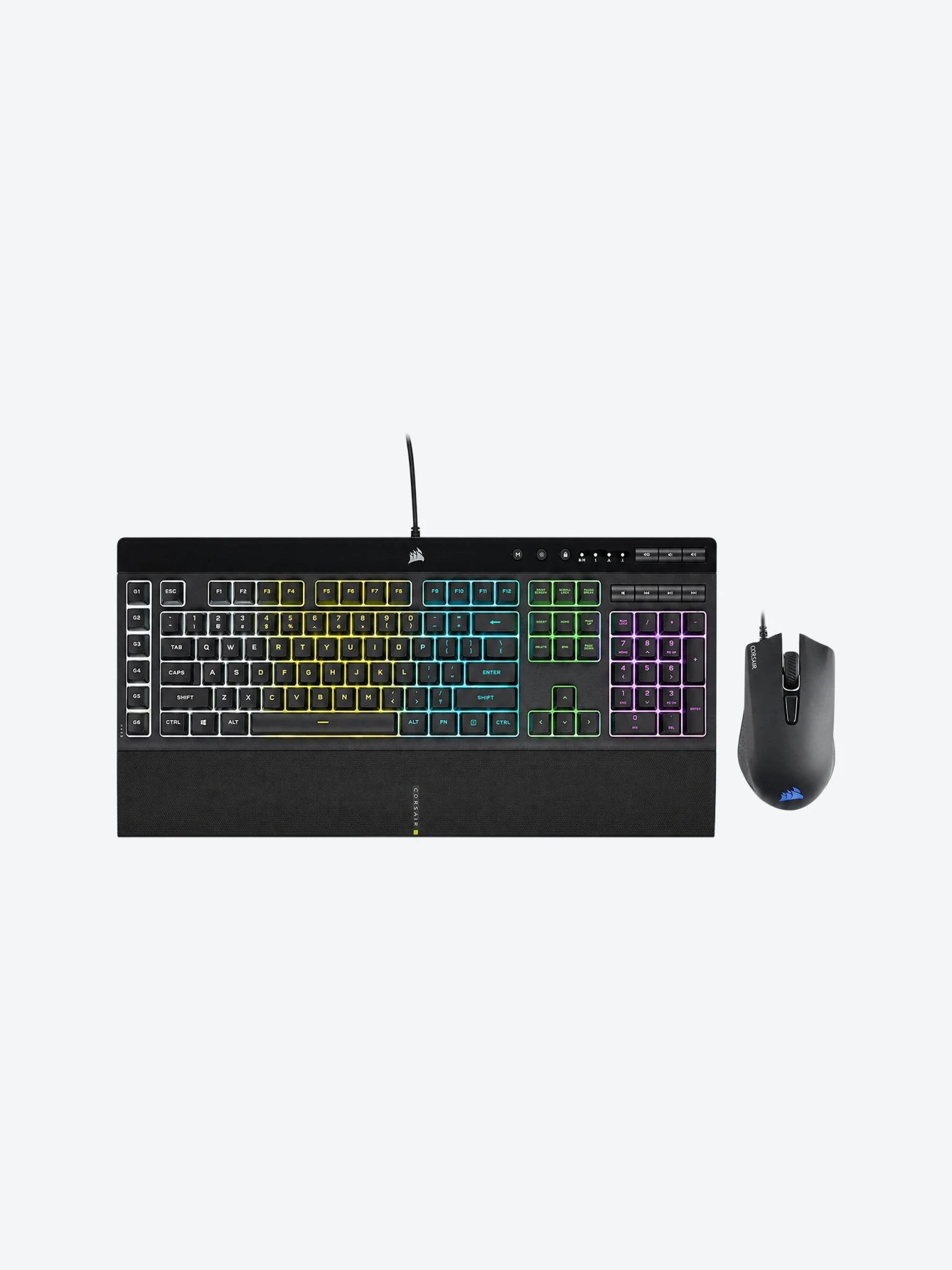 Combo Gaming Corsair 4 en 1 Teclado K55 RGB PRO + Mouse Harpoon RGB PRO + Headset HS50 PRO + Mouse PAD MM110-1