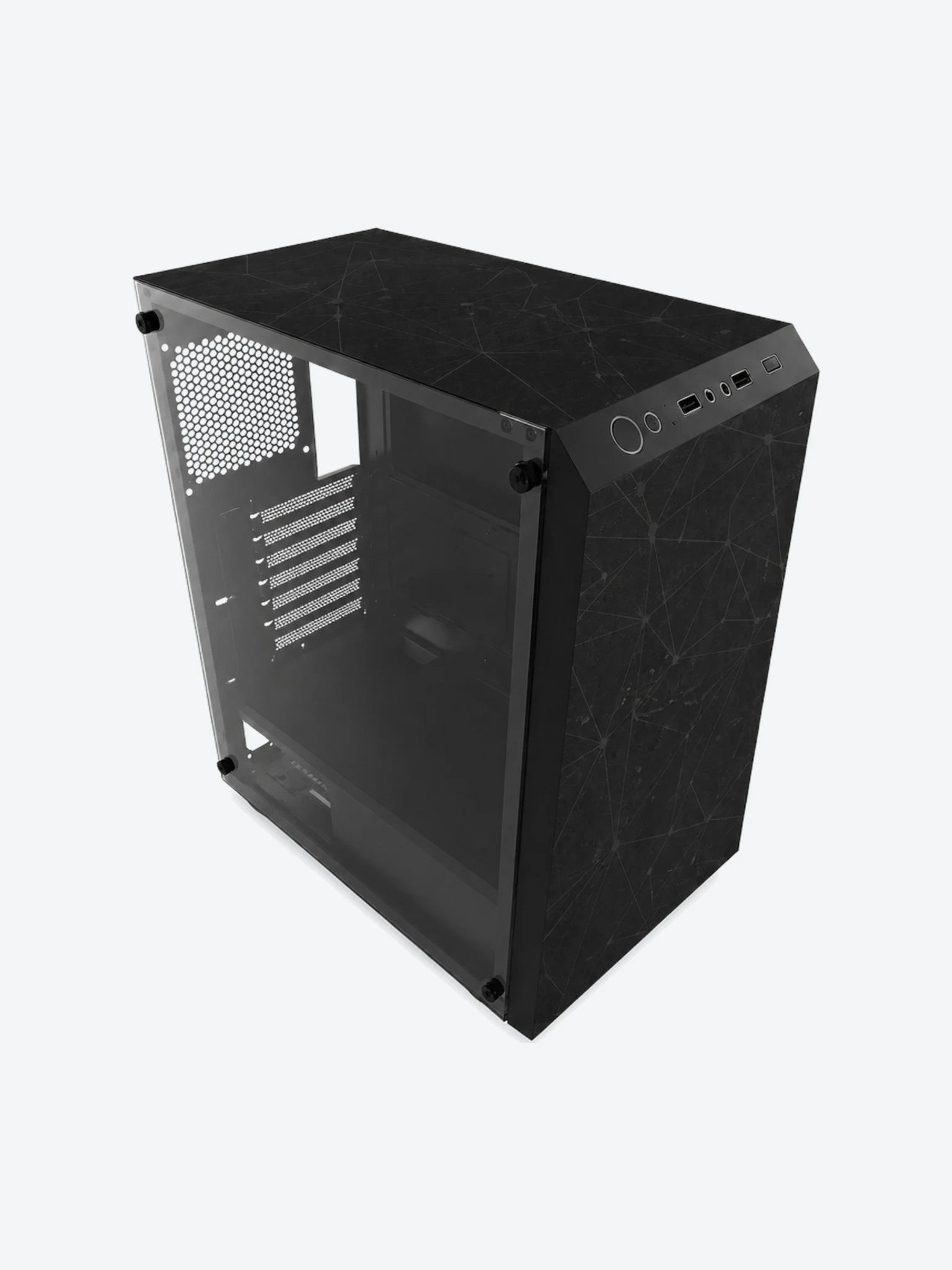 CASE GAMING RGB  EAGLE WARRIOR CG01W8RA001C MID TOWER SIN VENTILACIÓN INCLUIDA CON VIDRIO LATERAL