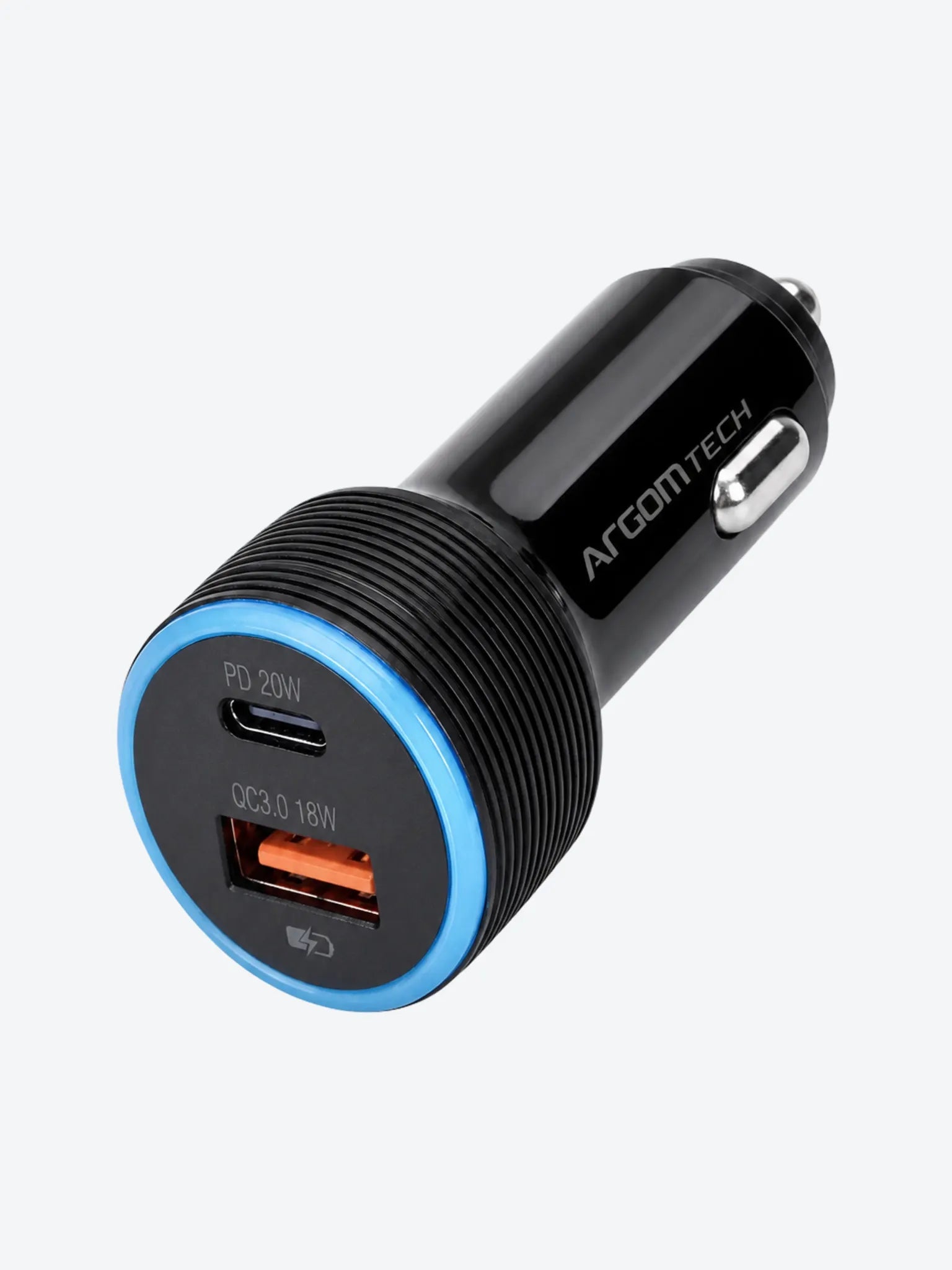 Cargador Dual Rápido Type-C 18W & USB 18W para auto-2