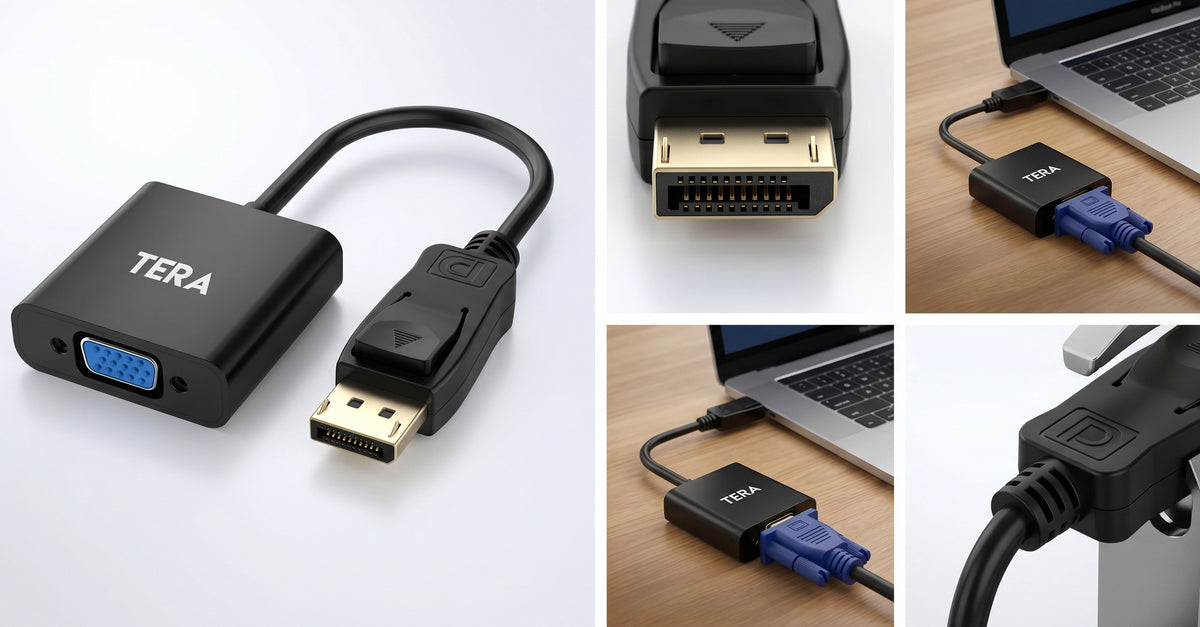 Tera Adaptador de Video TER-CDV-001 DisplayPort a VGA Color Negro-3