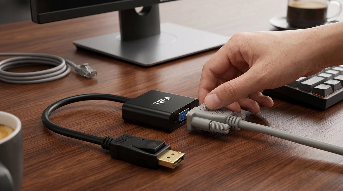 Tera Adaptador de Video TER-CDV-001 DisplayPort a VGA Color Negro-2