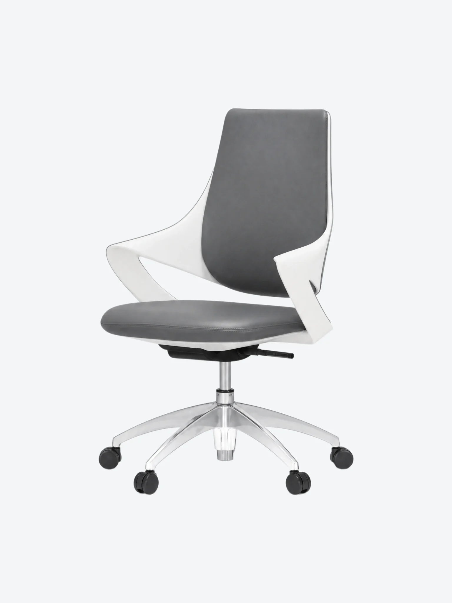 Silla de Cuerina D1-928BW-1-PU Con respaldo Color Gris