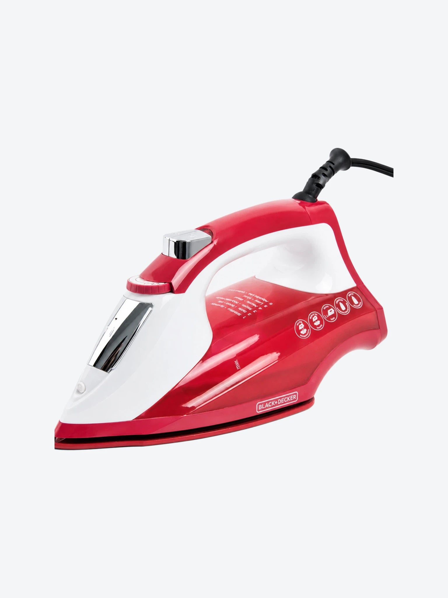 Plancha Para Ropa Black+Decker IR1865 1200 Watts Suela Antiadherente Better GlideT/Rojo-1