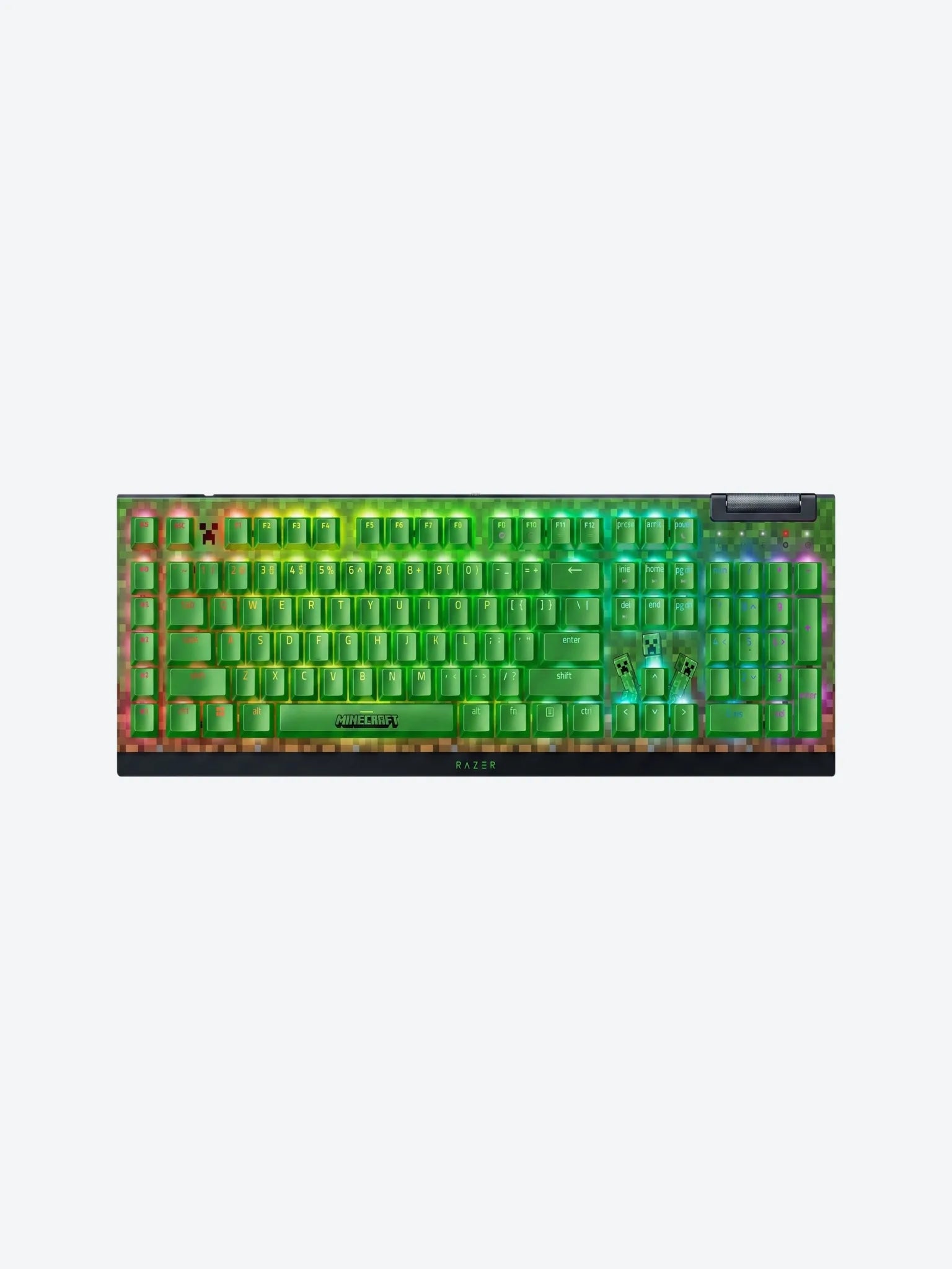 Teclado Gaming Razer RZ03- 04704100- R3M1 Mecanico con RGB Widow V4 X Color Verde Minecraft