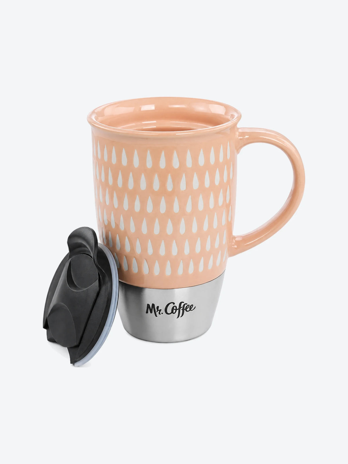 Taza de 15 Oz / 414 ml, Taza cermica con acero inoxidable - Mr Coupleton - Color Beige-1
