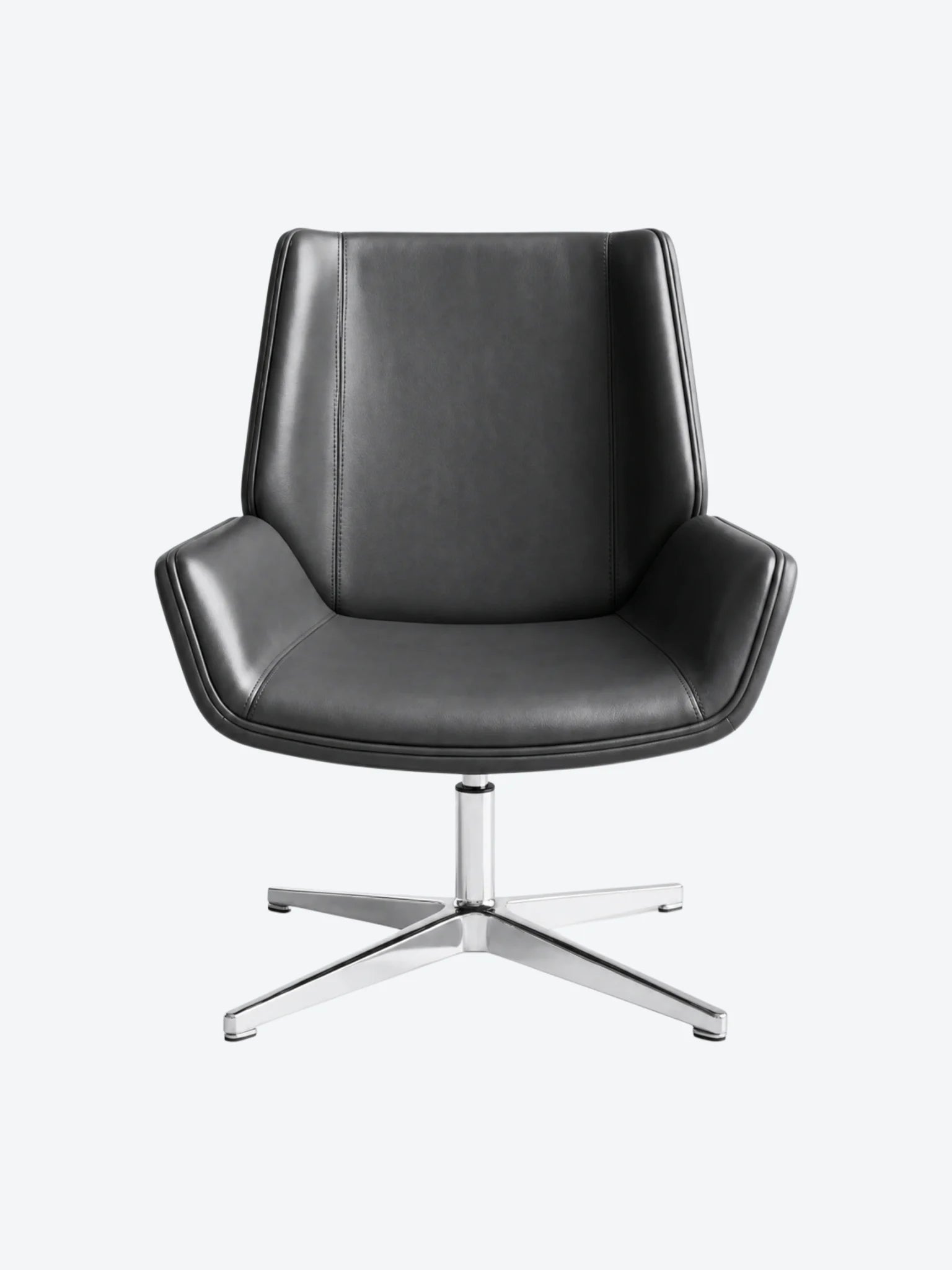 Silla de Cuerina M-006-D3-PU de Espera con respaldo Fija Color Gris-1