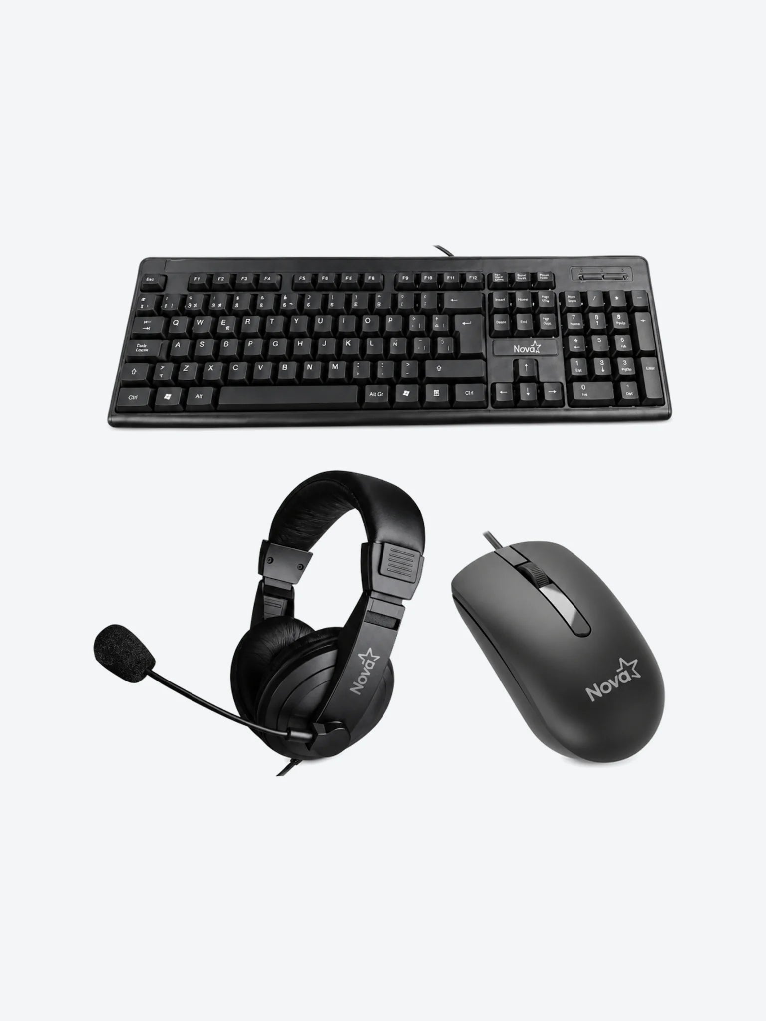 TECLADO MOUSE Y HEADSET NOVA USB KB5982U0002C