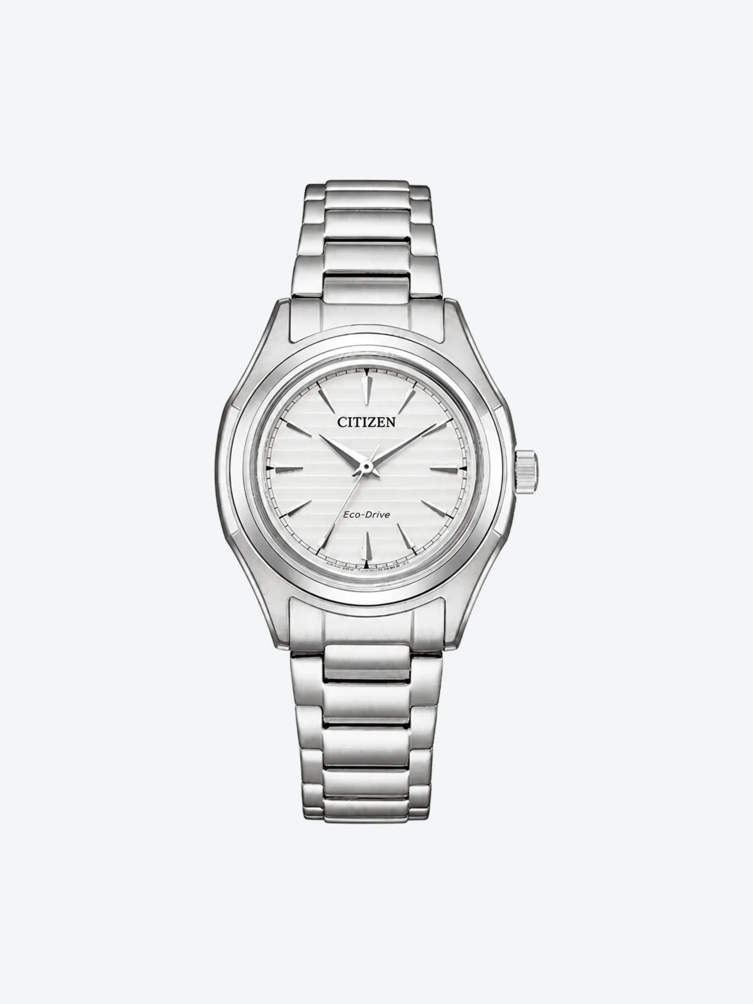 Reloj de Pulsera Anlogo de Dama esfera blanca con Caja y Banda de Acero Inoxidable Plateado.