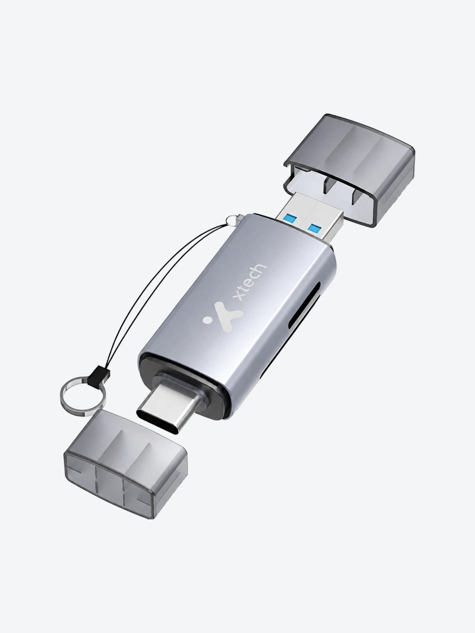 Xtech XTC-581 - Card reader - SD / MicroSD - USB 3.0/USB-C - - OTG card reader