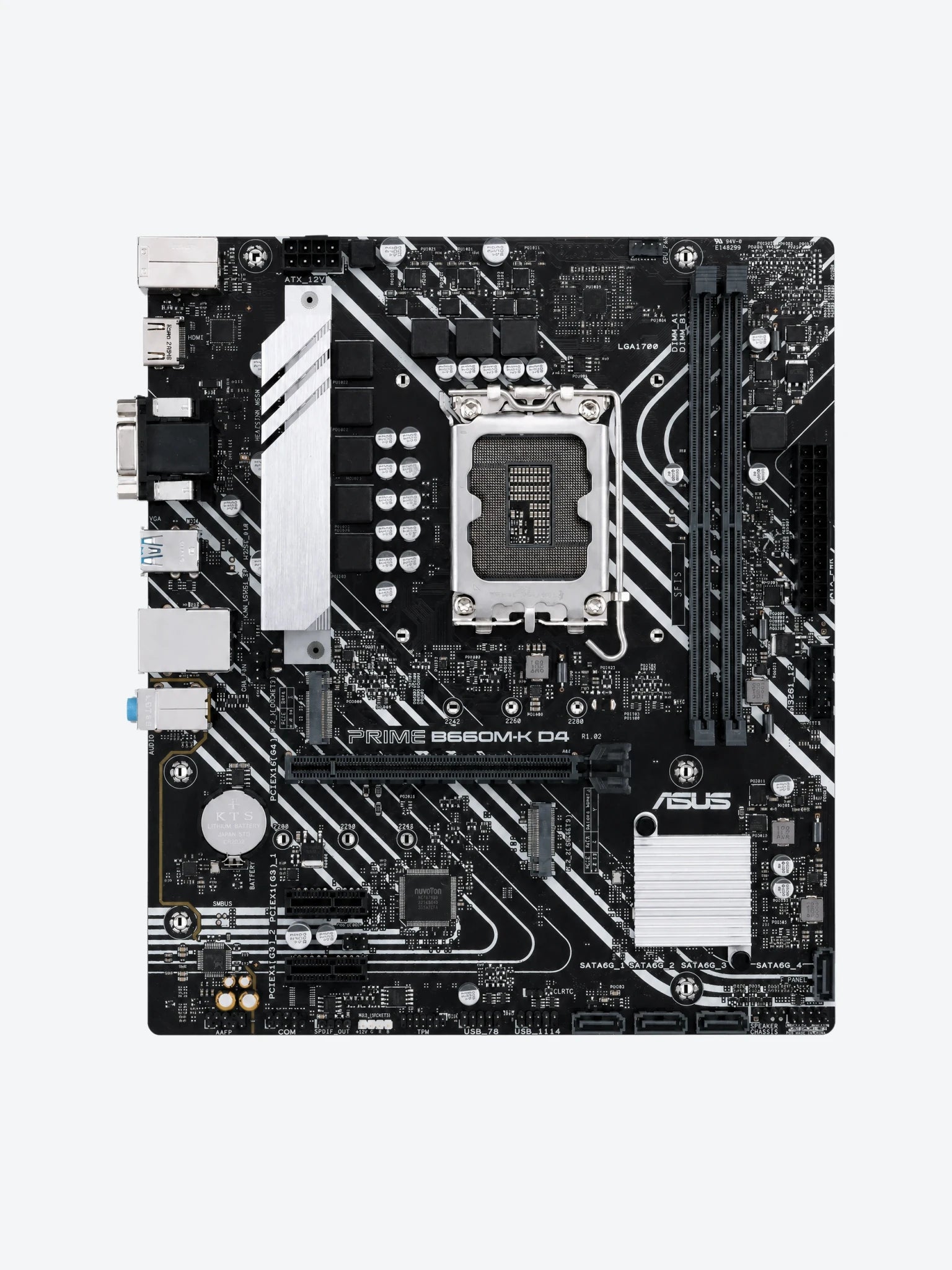 Tarjeta Madre Asus Prime B660M-K D4 LGA1700 Intel B660 D-Sub/ HDMI USB 3.2 Gen 1 Dual M.2 SATA Pcle 4.0 x16-1