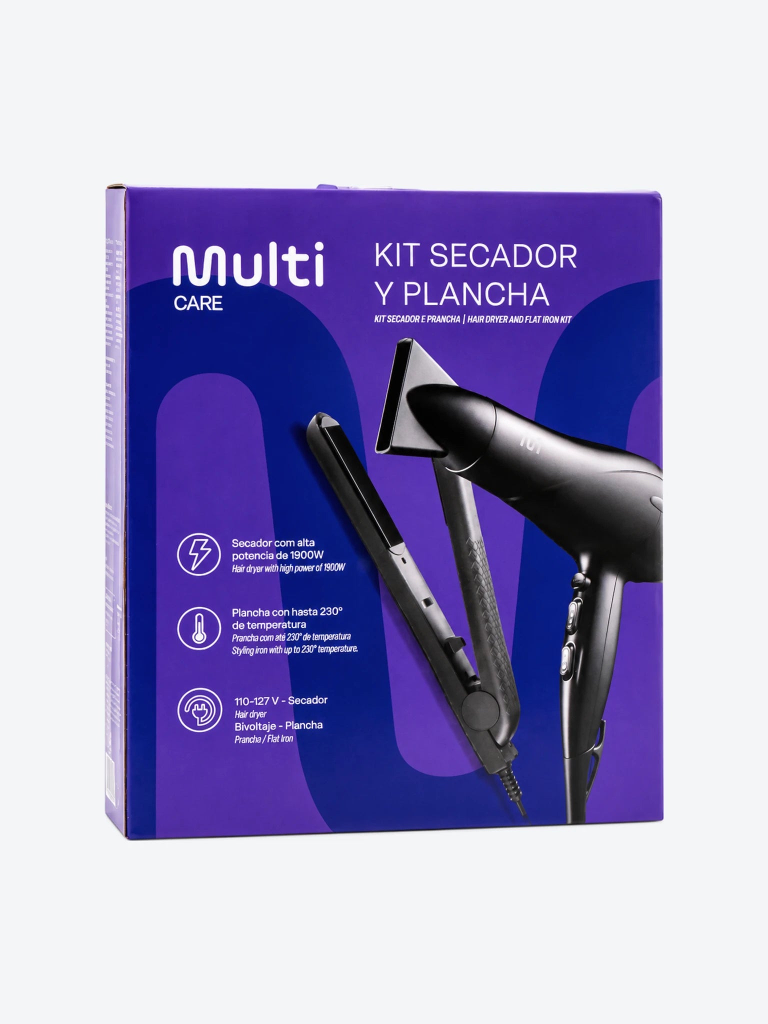 KIT SECADOR Y PLANCHA DE CABELLO MULTI-1
