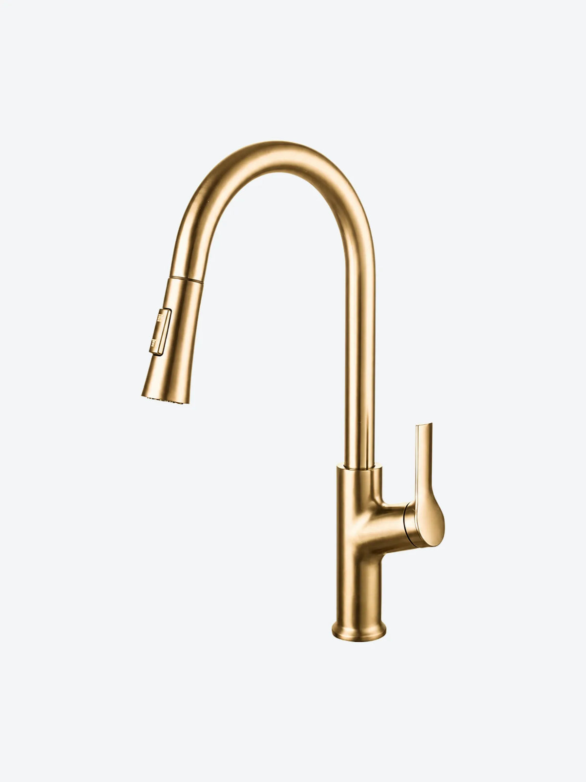 GRIFO PARA COCINA MONOMANDO CUELLO GANSO DORADO CEPILLADO AQ