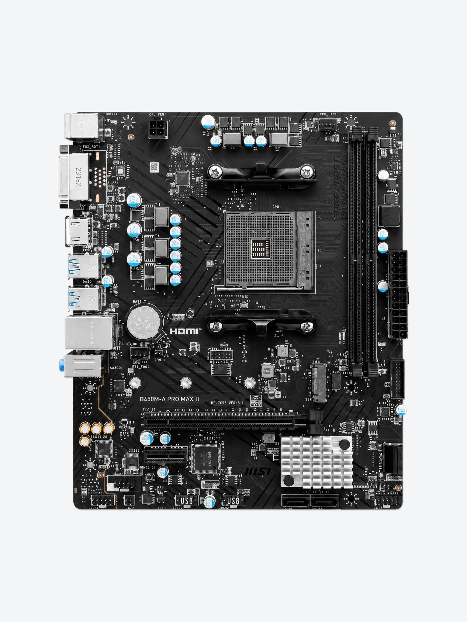 Tarjeta Madre MSI B450M-A Pro Max II 911-7C52-036 AMD PCI Express 3.0 DDR4 Hasta 4133 MHz-1