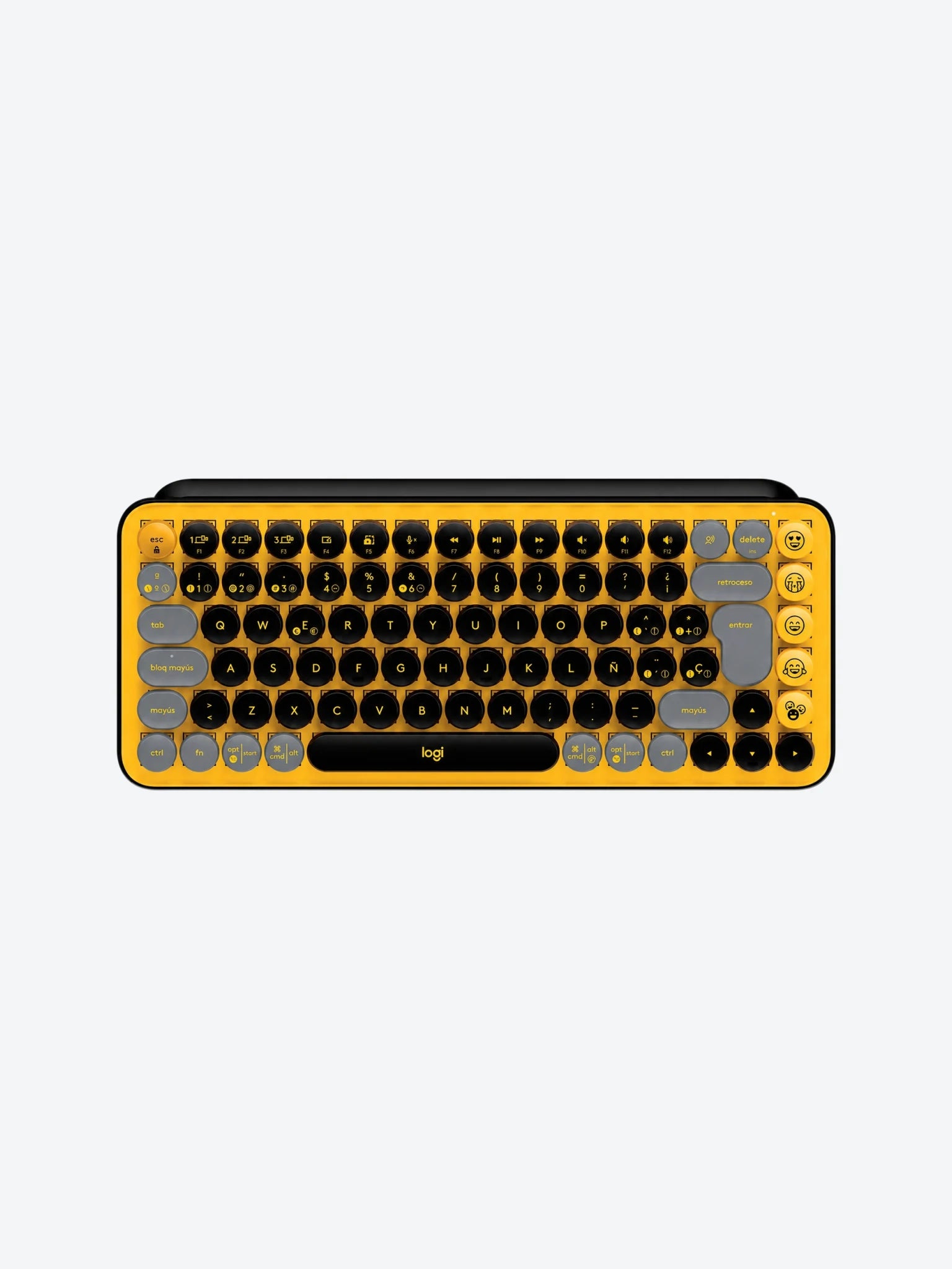 Teclado Logitech Pop Keys Inalambrico USB Bluetooth Ergonomico Mecanico Color Amarillo-1
