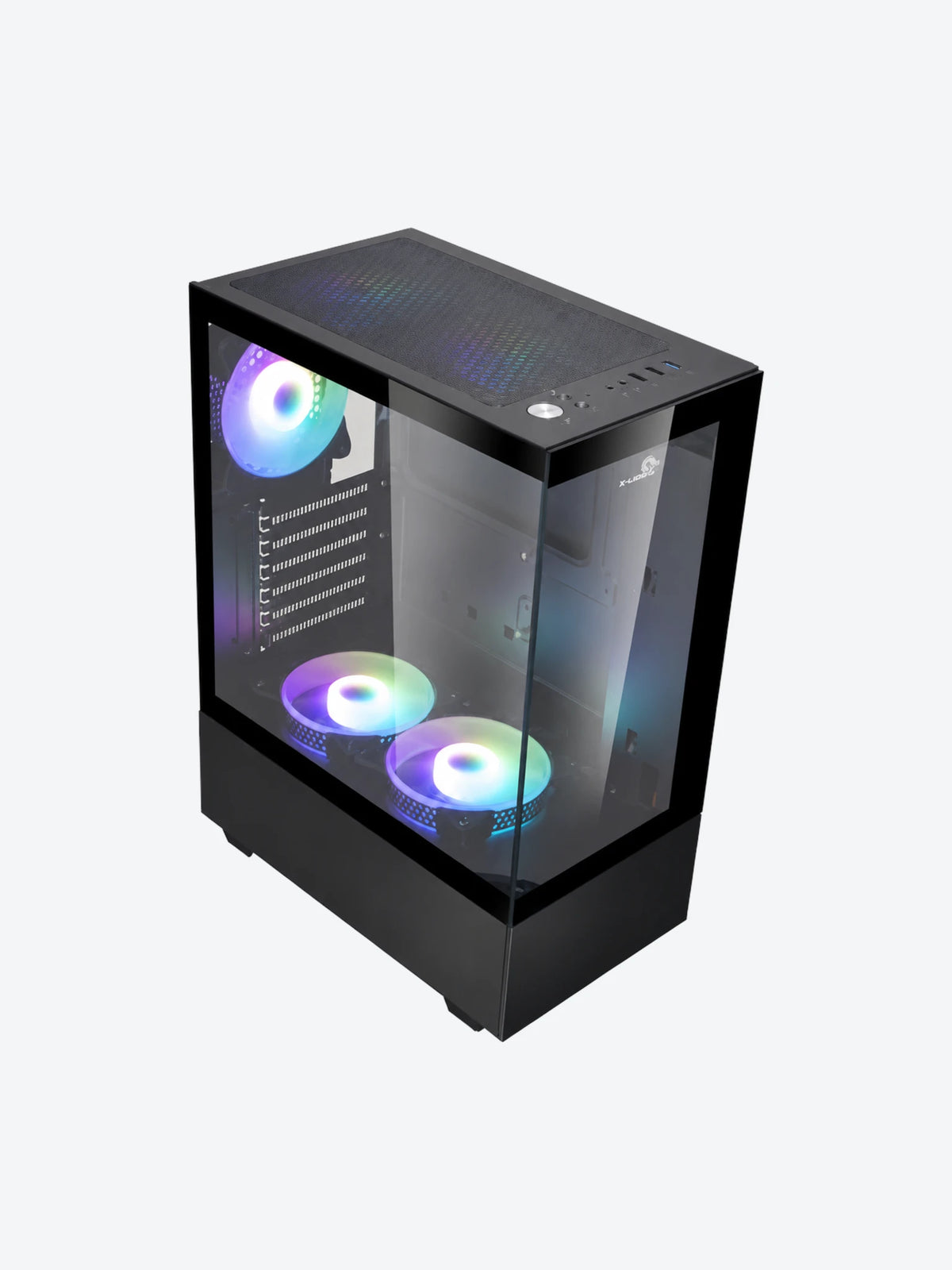 CASE GAMING X-LION HX-650 E010-166 PANEL LATERAL DE VIDRIO TEMPERADO +3. ABANICOS ARGB + 2X USB 2.0 + USB 3.0 + AUDIO HD-1