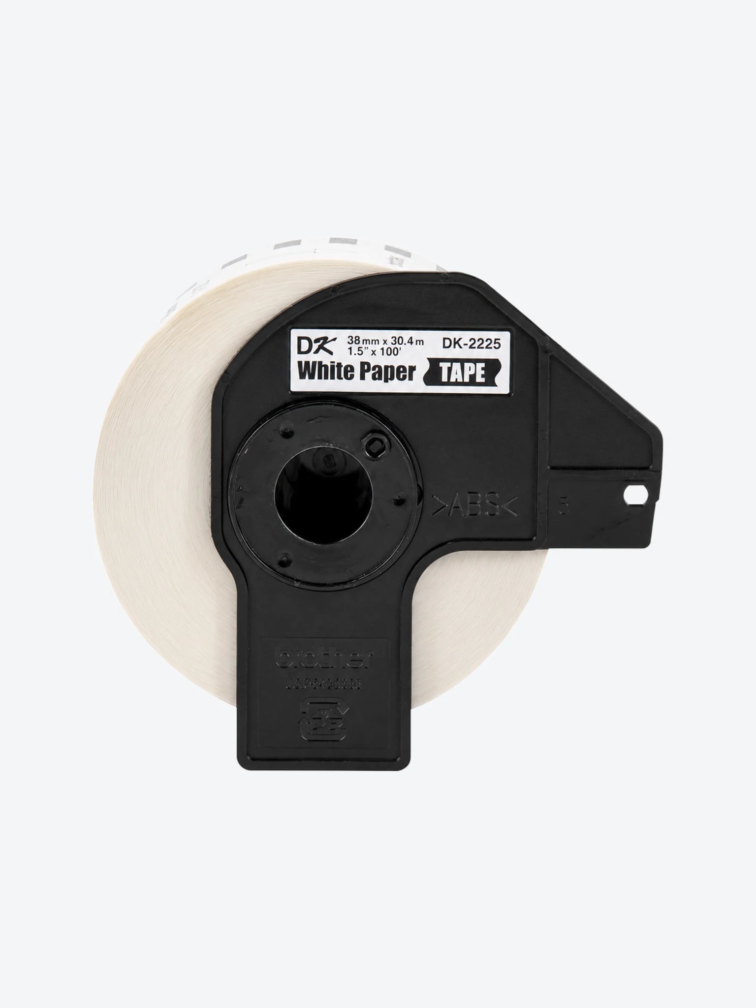 CINTA CONTINUA BROTHER DK2225 38MM X 30.4M COMPATIBLE CON IMPRESORAS QL BLANCO CON TEXTO NEGRO