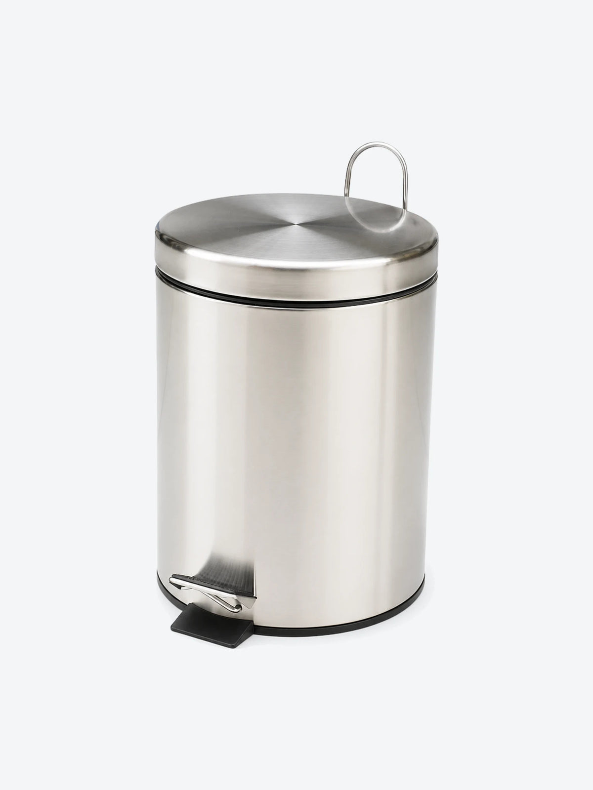 BASURERO REDONDO, ACERO INOX, 5L, 28X22X20CM, CROM/MATE-1