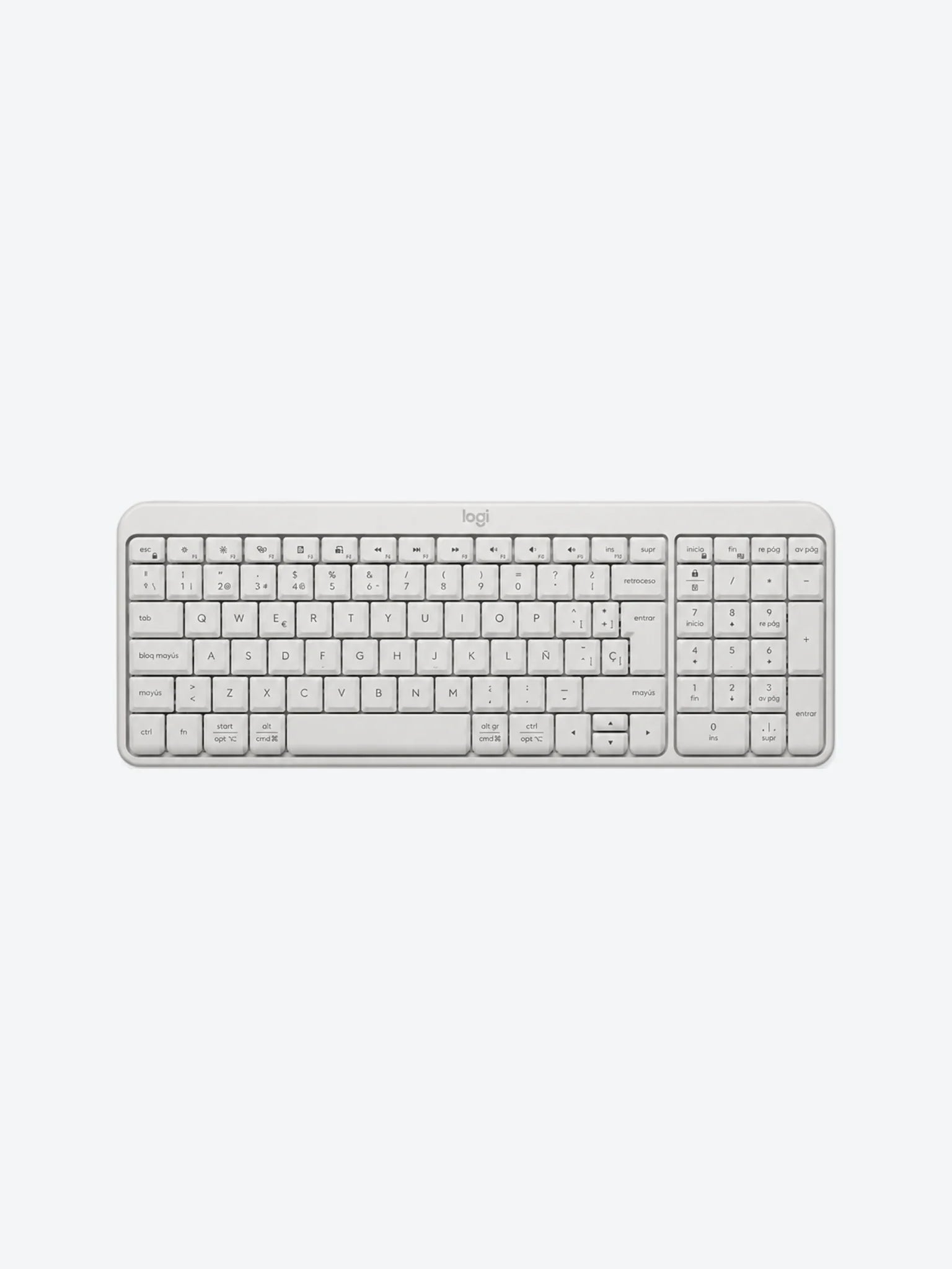 Logitech-K250 Compact Bluetooth Wireless Keyboard - Spanish Off-White