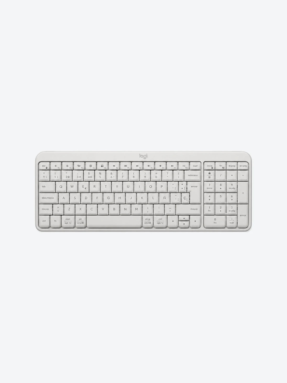 Logitech-K250 Compact Bluetooth Wireless Keyboard - Spanish Off-White-1