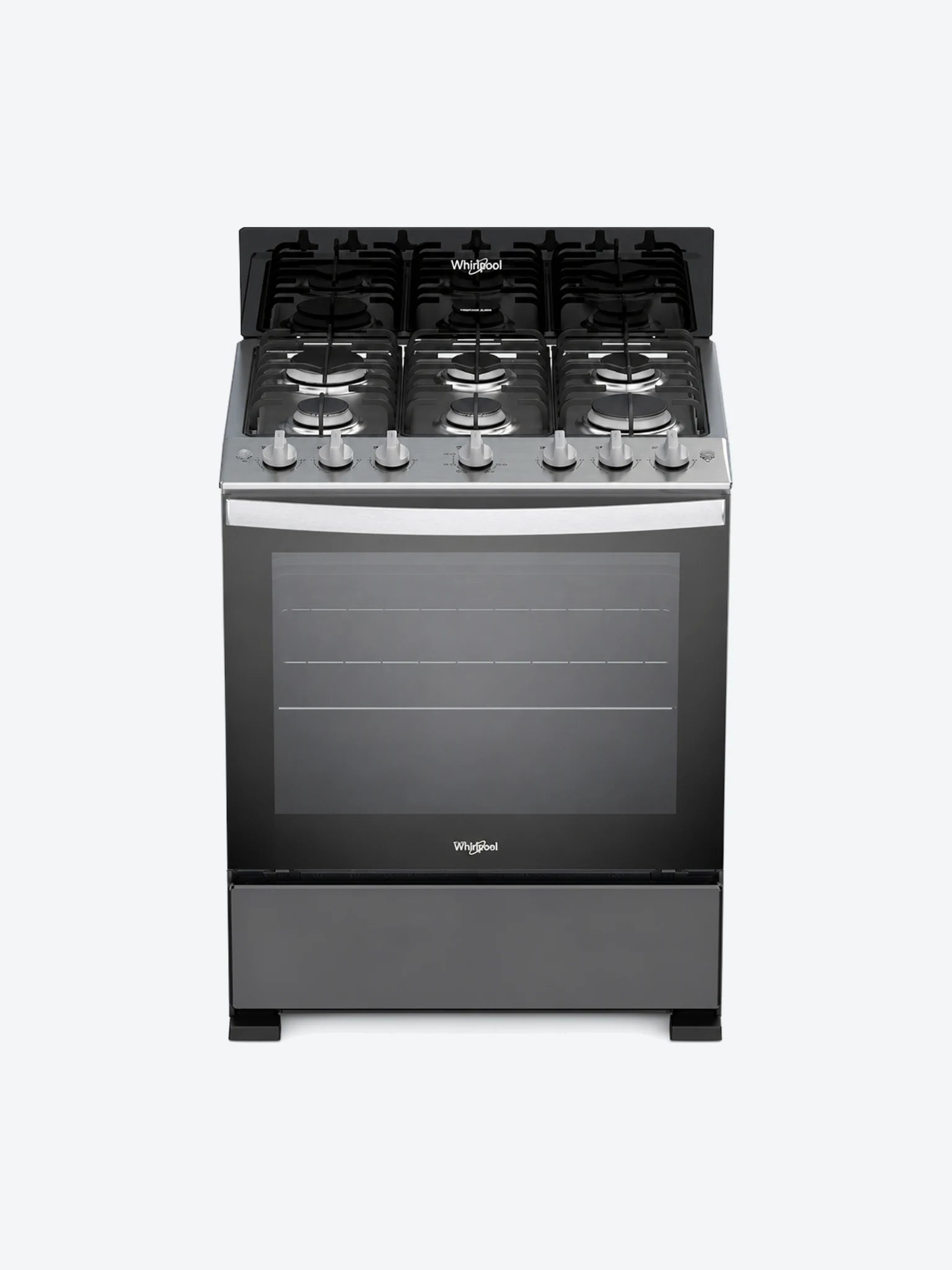 Estufa De 30" Negra, Top Inox, Chispero Y Luz En Horno, Parillas De Alambron