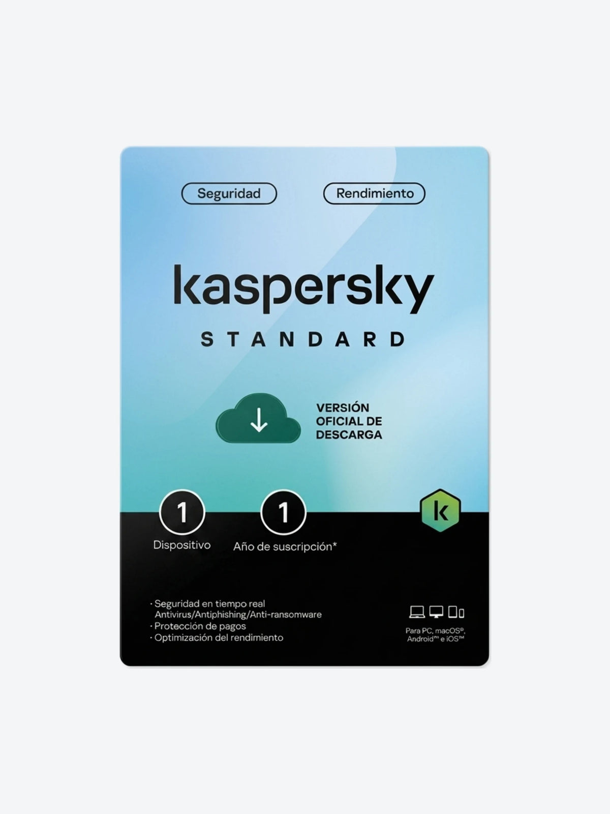 Kaspersky STANDARD / 1 dispositivo / 1 año / base