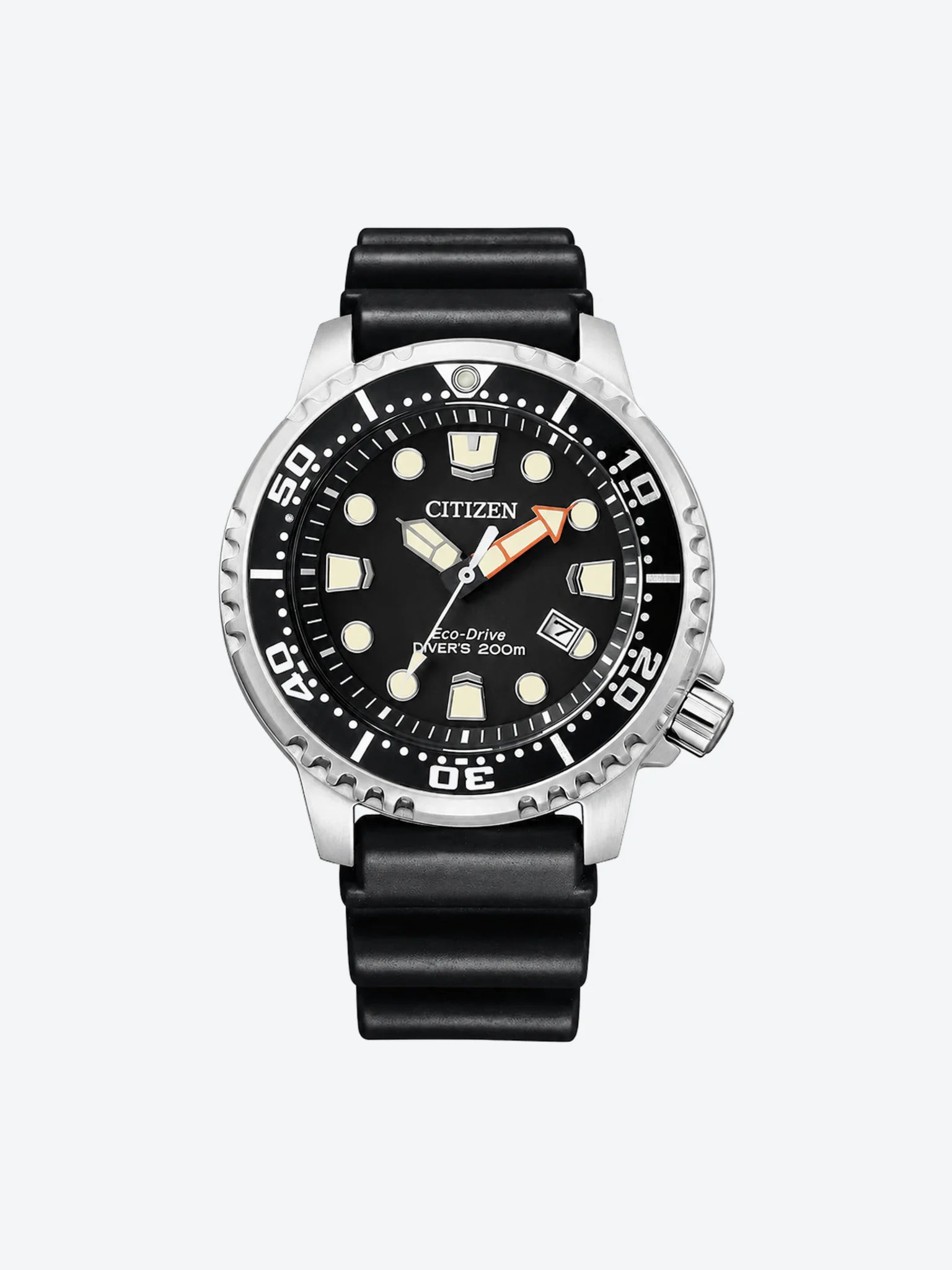 Reloj de Pulsera Anlogo de Caballero esfera negra con Caja de Acero Inoxidable y Banda de Uretano.