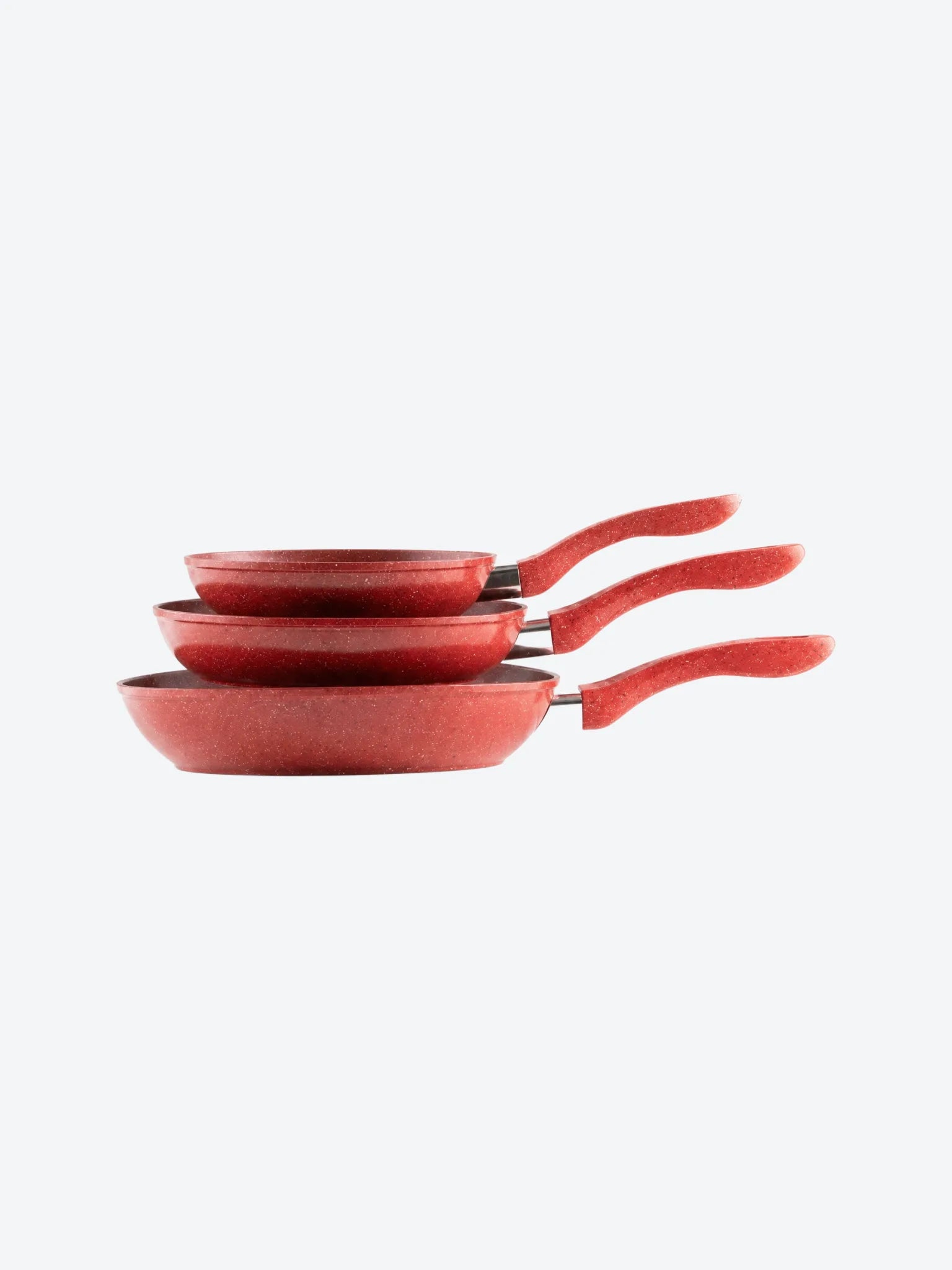 Juego de Sartenes Picca Milan PI003SSMR 20 - 24 - 28 Cms Marmol Color Rojo-1