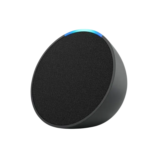 Combo Amazon Bocina Echo Pop Color Cabon y Smart Plug Para Automatizar el Hogar-3