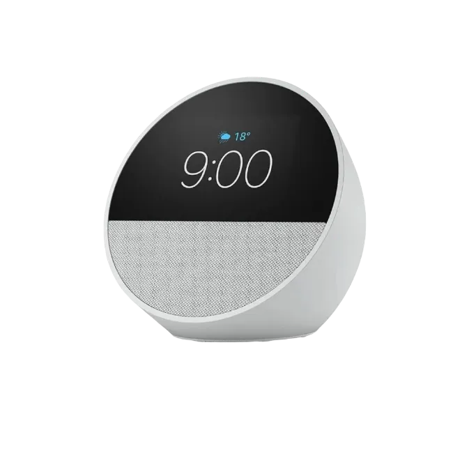 Bocina Inteligente Amazon Echo Spot Con Reloj y Despertador Color Blanco-2