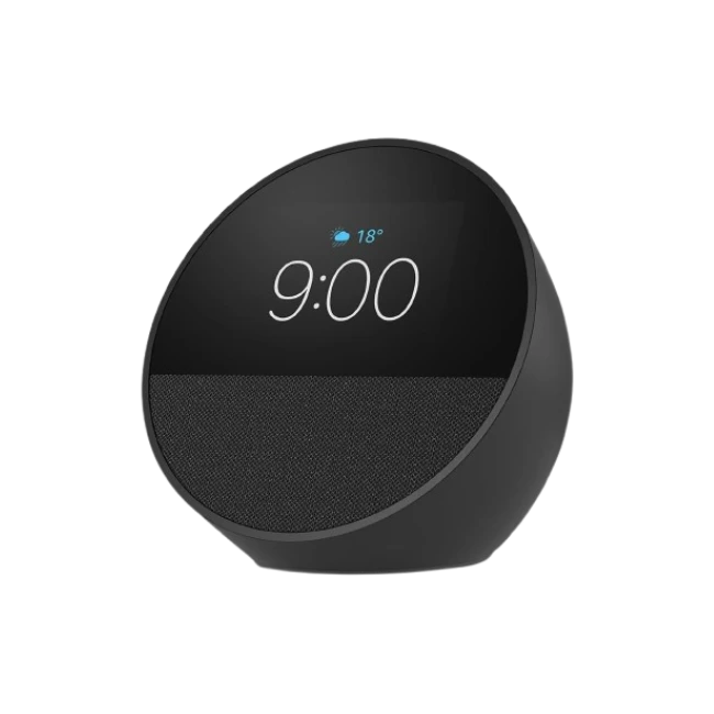 Bocina Inteligente Amazon Echo Spot Con Reloj y Despertador Color Negro-4