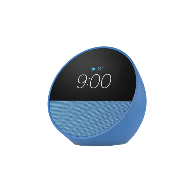 Bocina Inteligente Amazon Echo Spot Con Reloj y Despertador Color Azul Verdoso-4