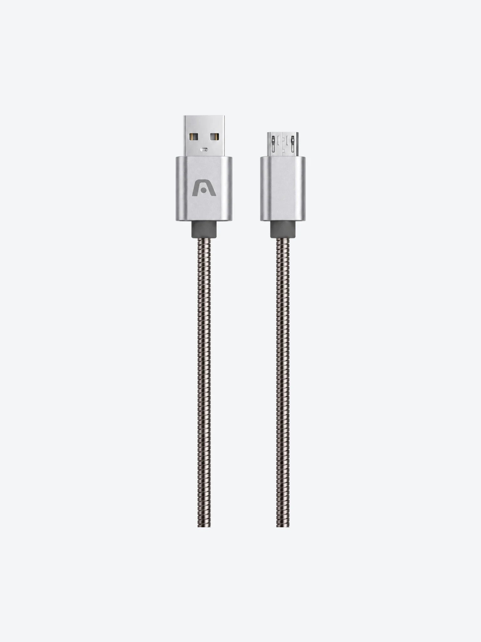 Cable Argom ARG-CB-0026GR Dura Spring Micro USB a USB 2.0  Metal Trenzado 1mt Color Gris-1