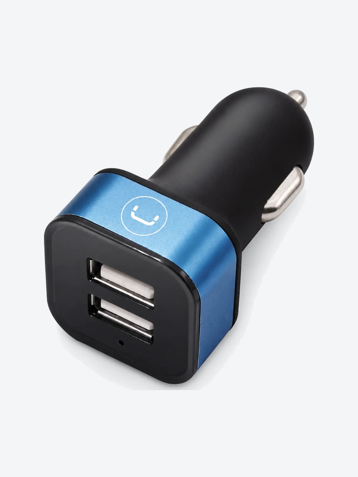 Cargador Unno Tekno PW5021BK para Carro Dual USB-A 3.4A Negro/Celeste-1