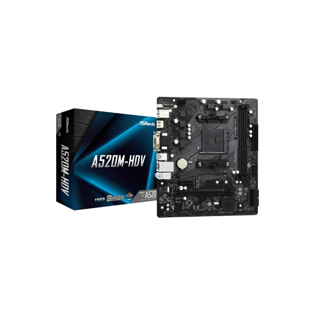 Tarjeta Madre Asrock A520M-HDV M4 90-MXBE50-A0UAYAZ MICRO ATX DDR4-6