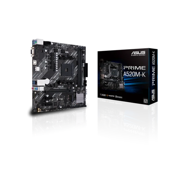 Motherboard Asus A520M-K 90MB1500-M0EAY0 AM4 2 DDR4 M.2 PCIe USB 3.2 7.1 CH Audio