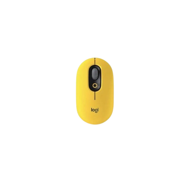 Mouse Logitech Pop Con Emoji Personalizado 4 Botones Inalambrico Bluetooth Color Amarillo
