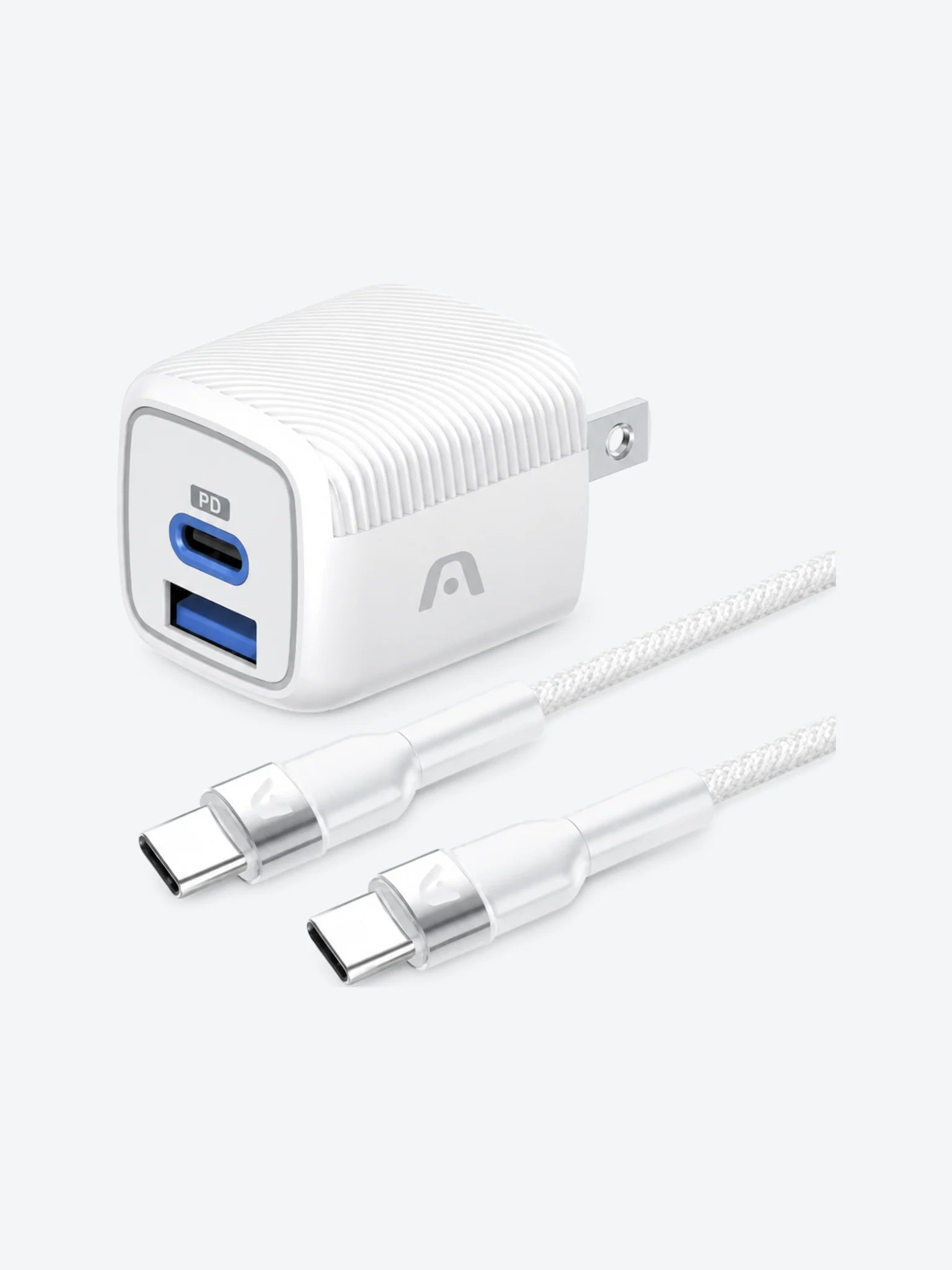 PACK CARGADOR VOLTA P40 + CABLE USB-C A USB-C 1.8 MT/ 6FT BLANCO-1