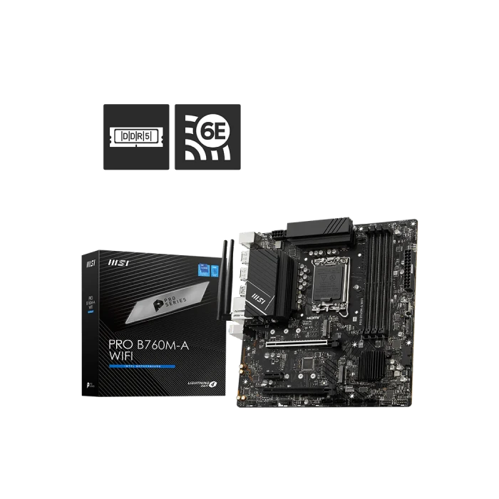 TARJETA MADRE MSI PRO B760M-A WIFI LGA1700 MICRO-ATX DDR5 911-7D99-007-2
