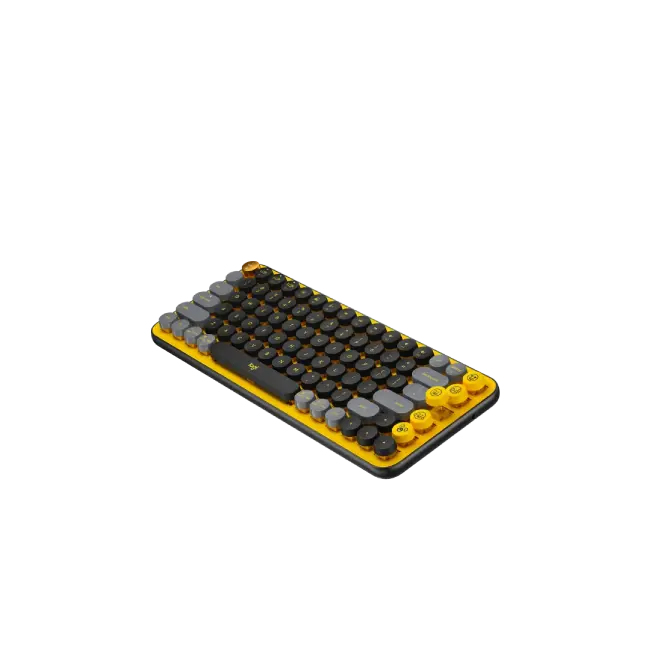 Teclado Logitech Pop Keys Inalambrico USB Bluetooth Ergonomico Mecanico Color Amarillo