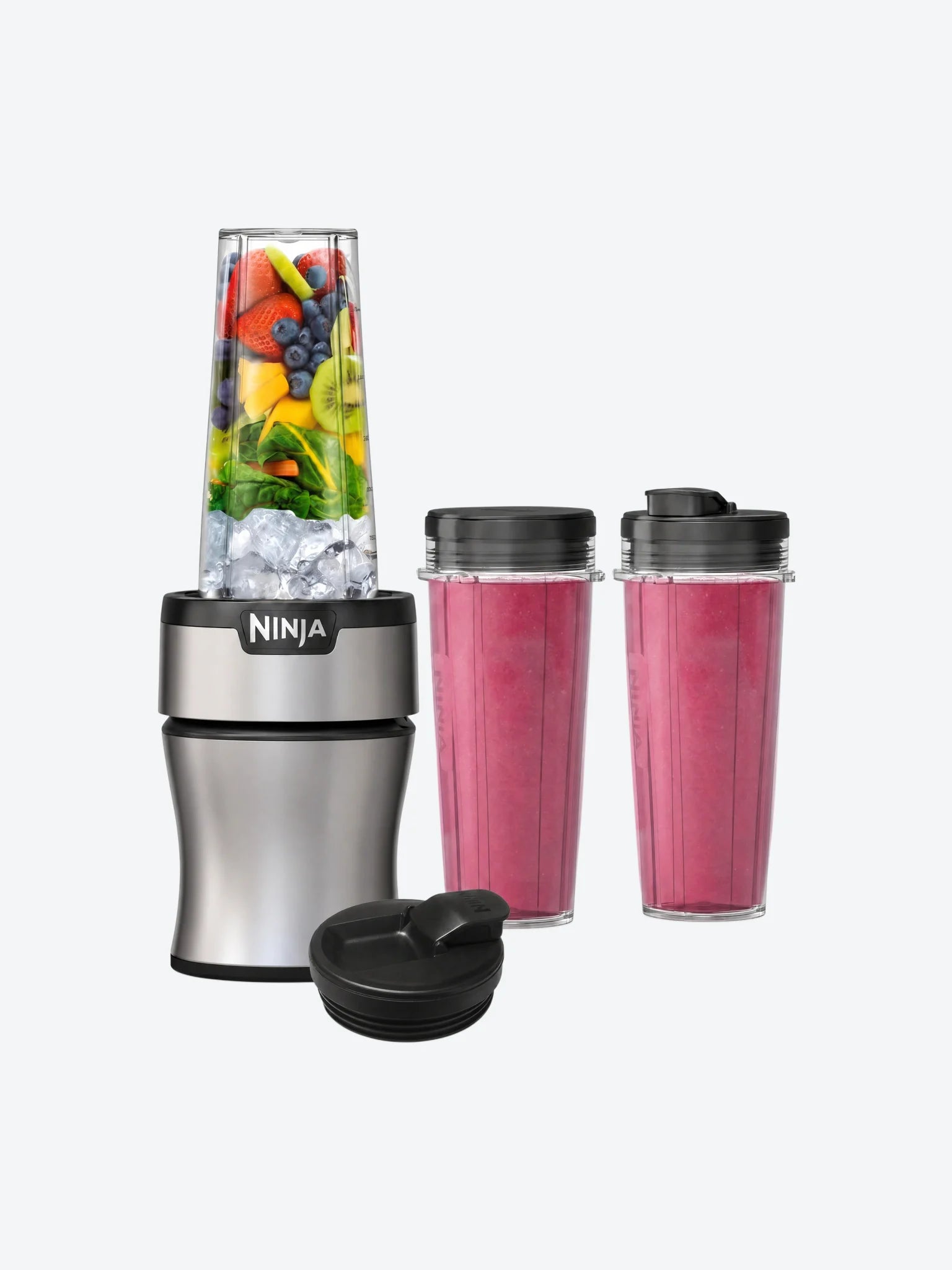 Licuadora Personal Ninja BN301 Nutri-Blender Plus 900W 2 Vasos de 20 Onzas Color Plateado