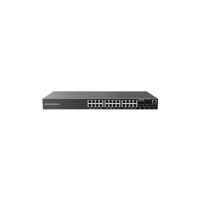 Switch GWN7803P Gigabit PoE+ Administrable / 24 puertos 10/100/1000 Mbps + 4 Puertos SFP Uplink / Hasta 360W / Compatible con GWN Cloud-1