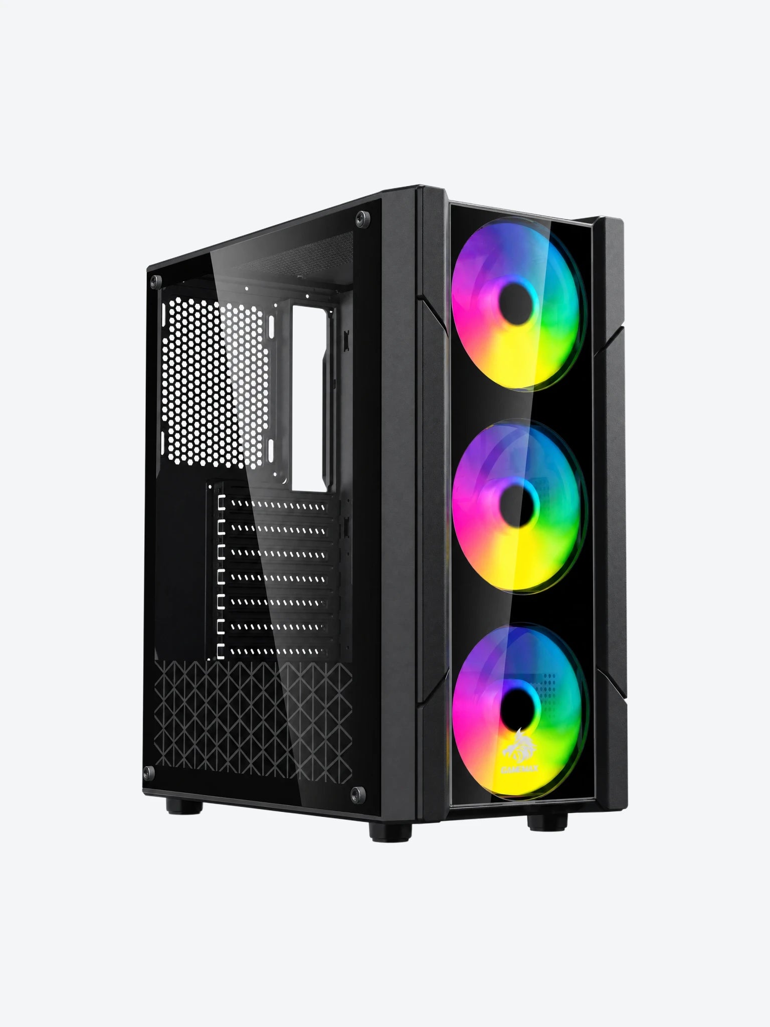 Case Gaming Eagle Warrior CG13ALRA001C Mid Tower Ventiladores 3 de 120mm don Vidrio Lateral Color Negro