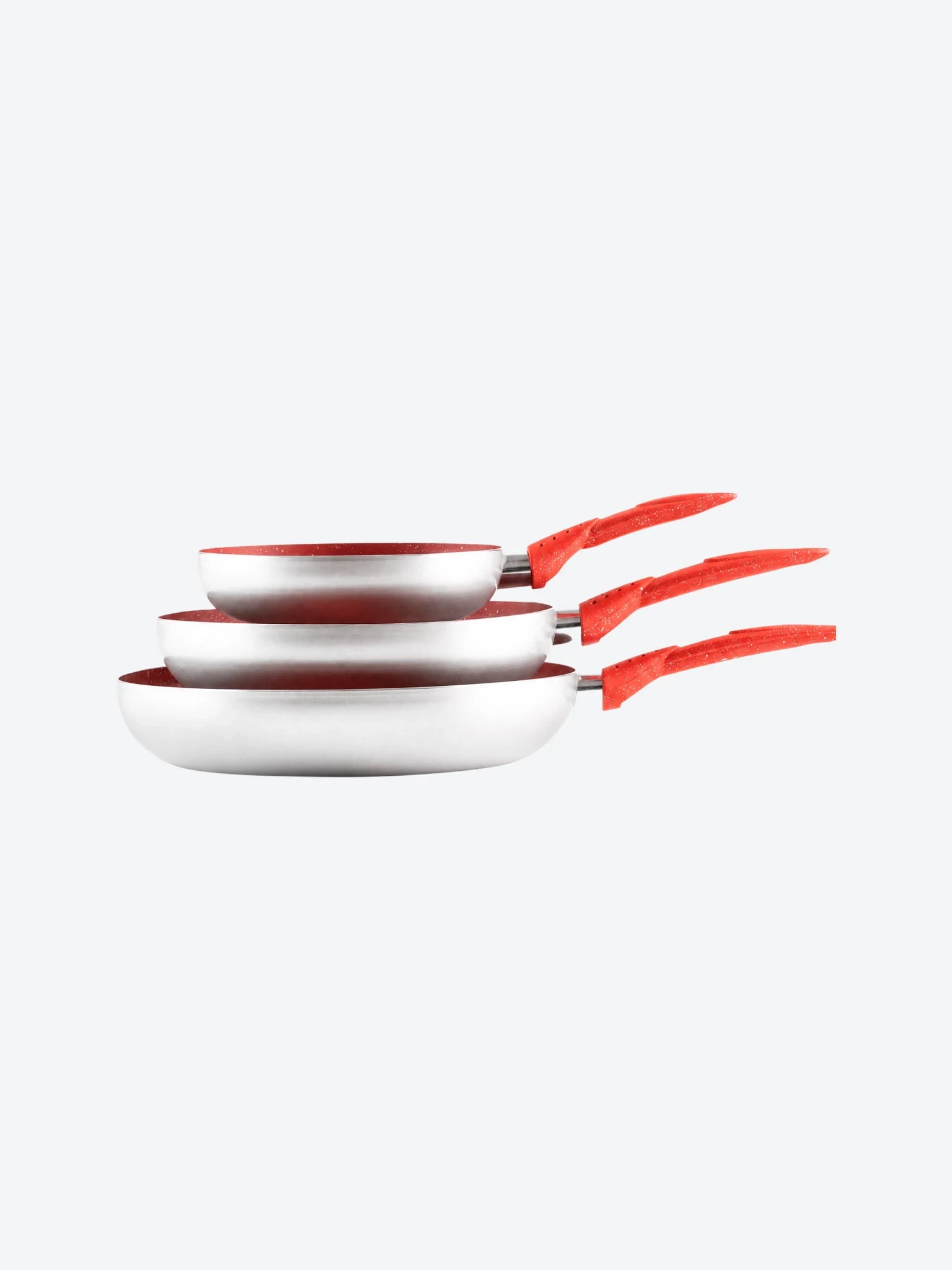 Juego de Sartenes Picca Roma PI003SSM0 26 - 30 cm Marmol Color Plateado con interior Rojo-1