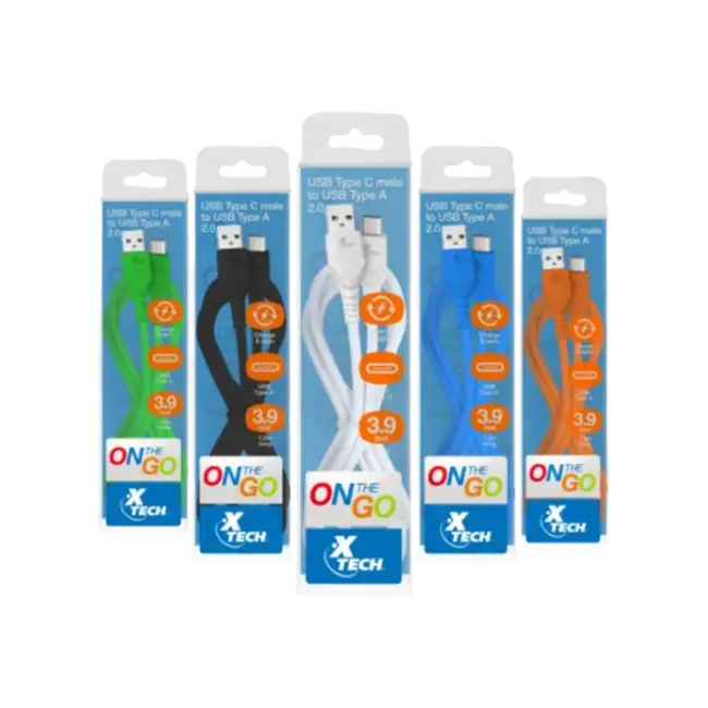 Xtech - USB cable - 4 pin USB Type A - USB Type-C - 1.2 m - Bag of 10 un XTG-238-6
