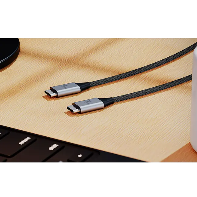 Xtech - USB cable - USB Type C - 3.66 m - Black & silver - (m) to (m) Braided XTC-533-4