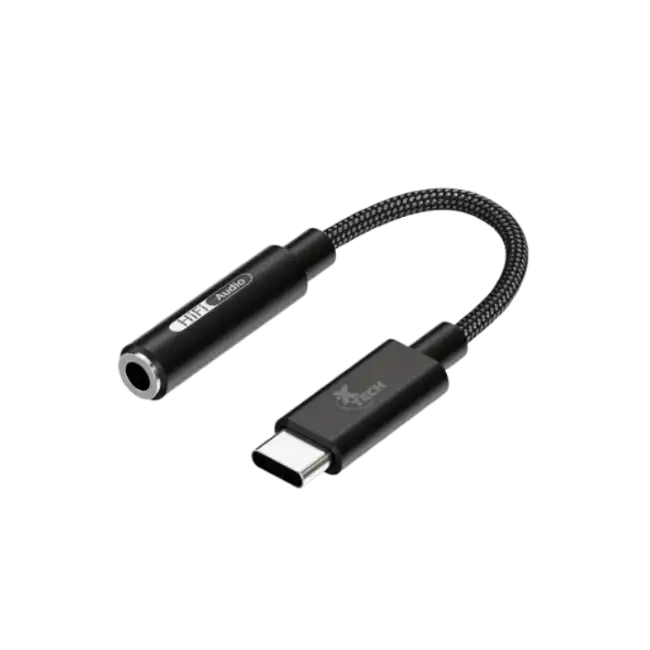 Xtech - Headphone Jack Adapter - 24 pin USB-C - 3.5mm TRRS - 10 cm - Black - USB-C (M) to 3.5 mm(f) XTC-509-1