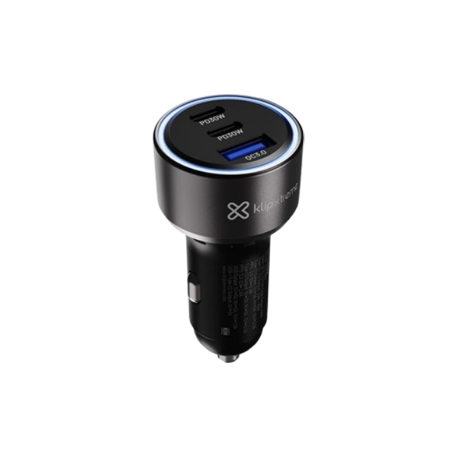 Klip Xtreme KCC-060 - Car power adapter - 60 Watt - 2 x 24 pin USB-C / 9 pin USB Type A - Cellular phone / Tablet - Car - Para Smartphones, tablets, small devices-5