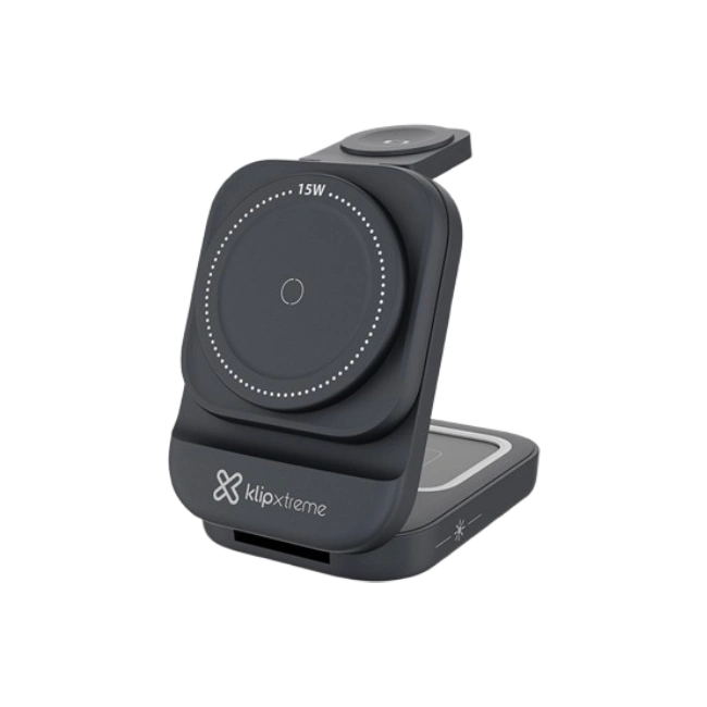 Klip Xtreme KDC-150 - Charging stand / battery charger - 15 Watt - 24 pin USB-C - Cellular phone / Wireless earbuds / Apple AirPods / Apple Watch - Wireless - Para Smartphones-3